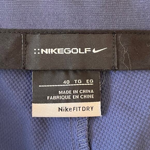 NIKE Golf Athletic Chino Shorts Mens 40x10 Blue Flat Front Stretch Performance - Picture 4 of 9